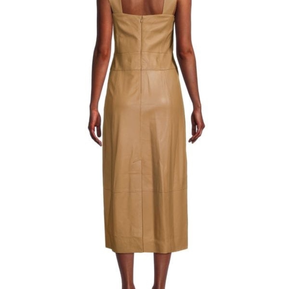 New: VINCE Leather Tank Midi Dress - Picture 2 of 3